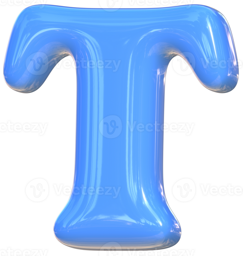 T cute 3D alphabet kawaii and colorful letters png