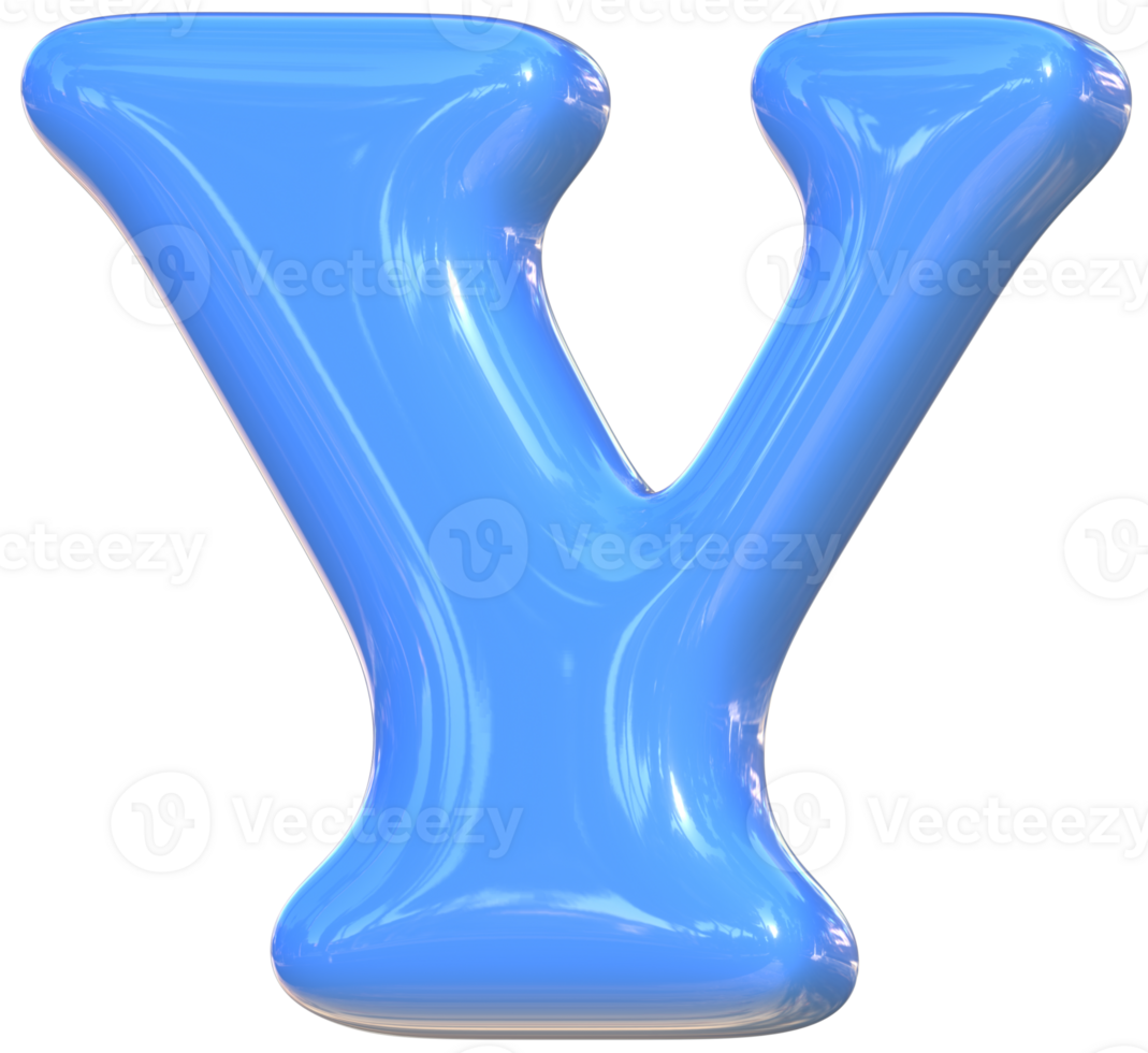Y cute 3D alphabet kawaii and colorful letters png