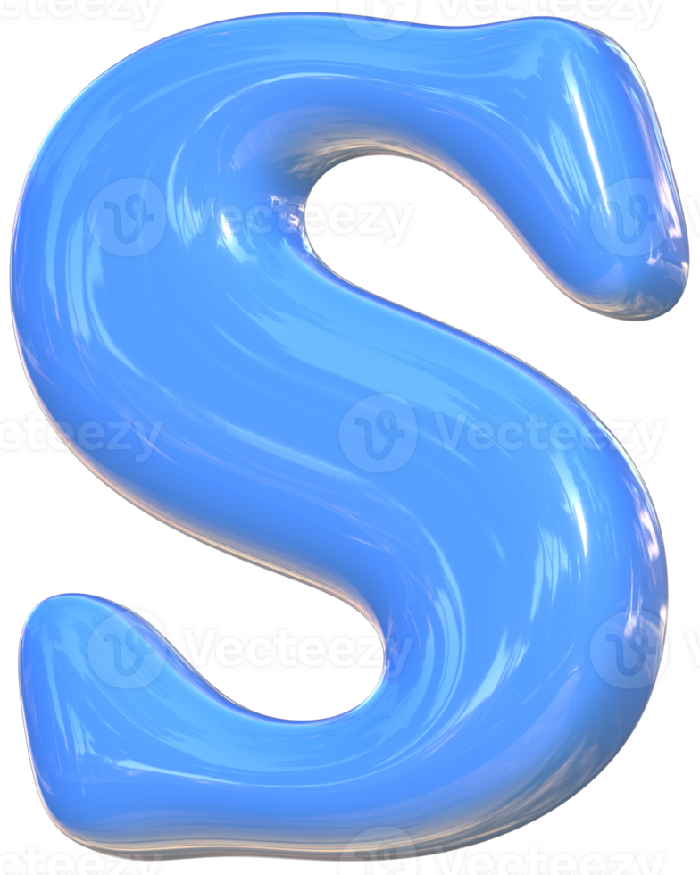 S cute 3D alphabet kawaii and colorful letters png