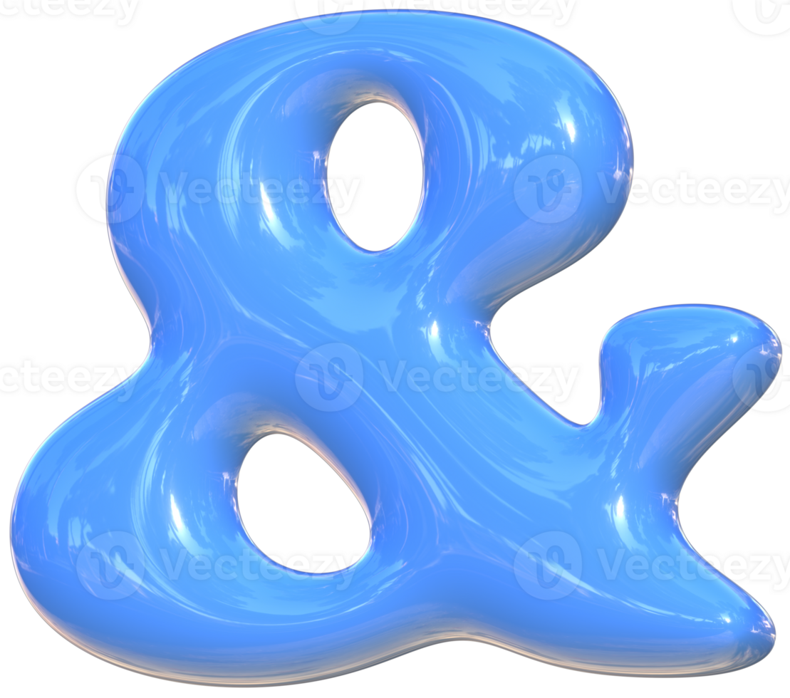 And cute 3D symbol alphabet kawaii and colorful letters png