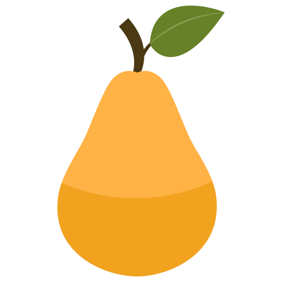 Pear with leaf fruits icons png