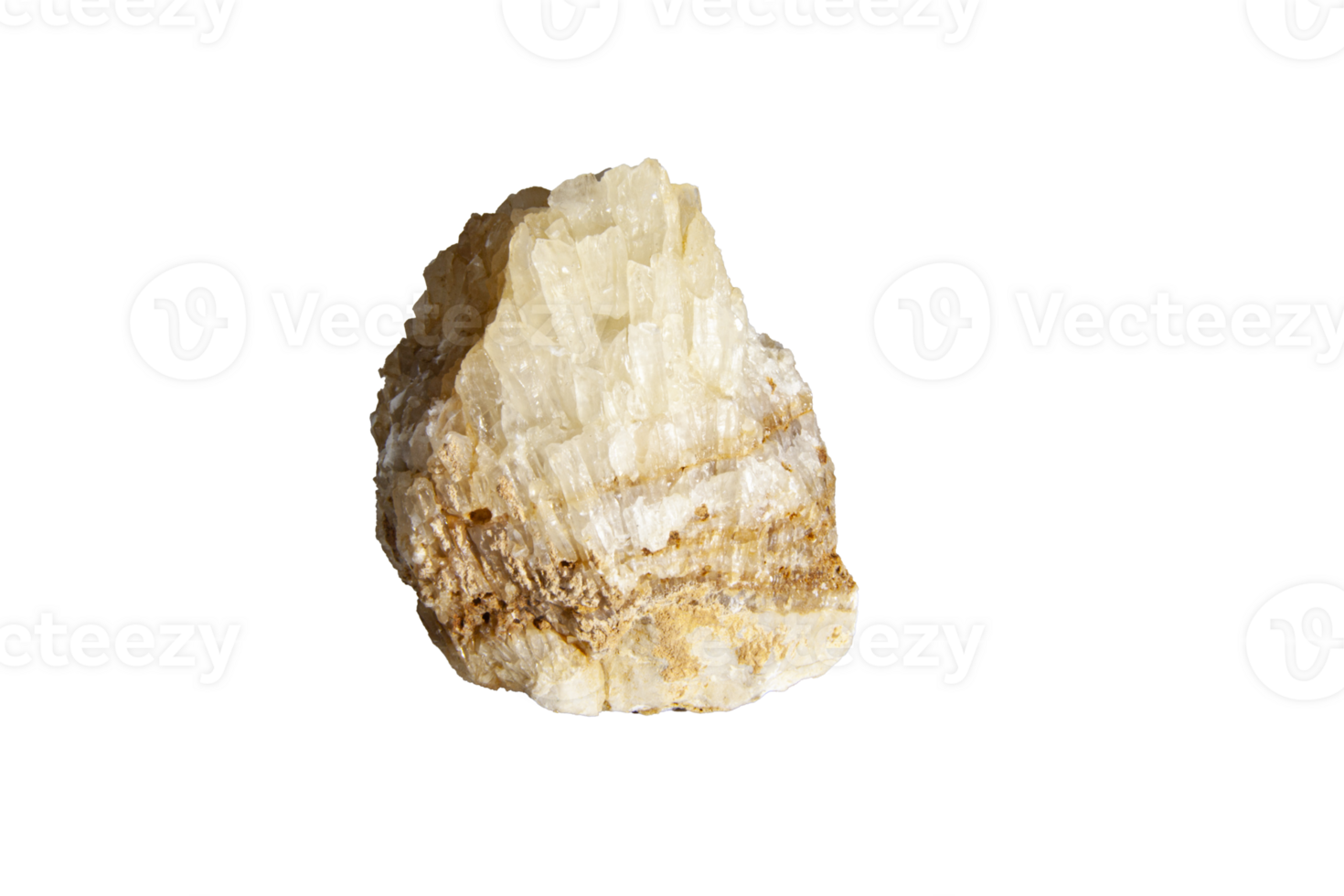 Quartz crystal isolated no background, semi-precious stones or gemstone design elements, side view. For text. Horizontal png