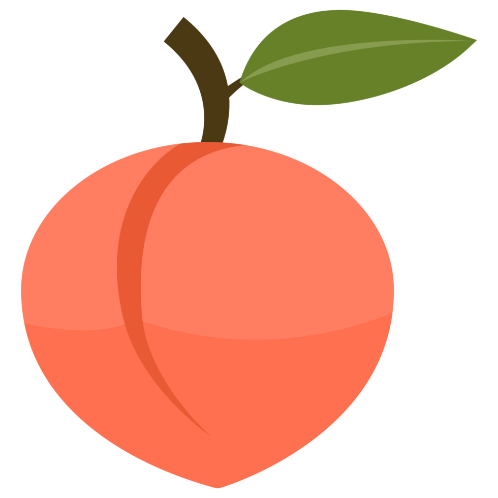 Peach with leaf fruits icons png