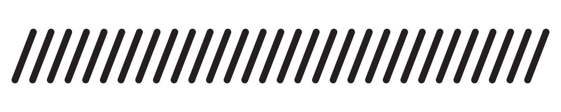 Slash line border, diagonal lines. Divider strip Tilt strip geometric abstract border. Diagonal grid. Geometric dashed tape vector