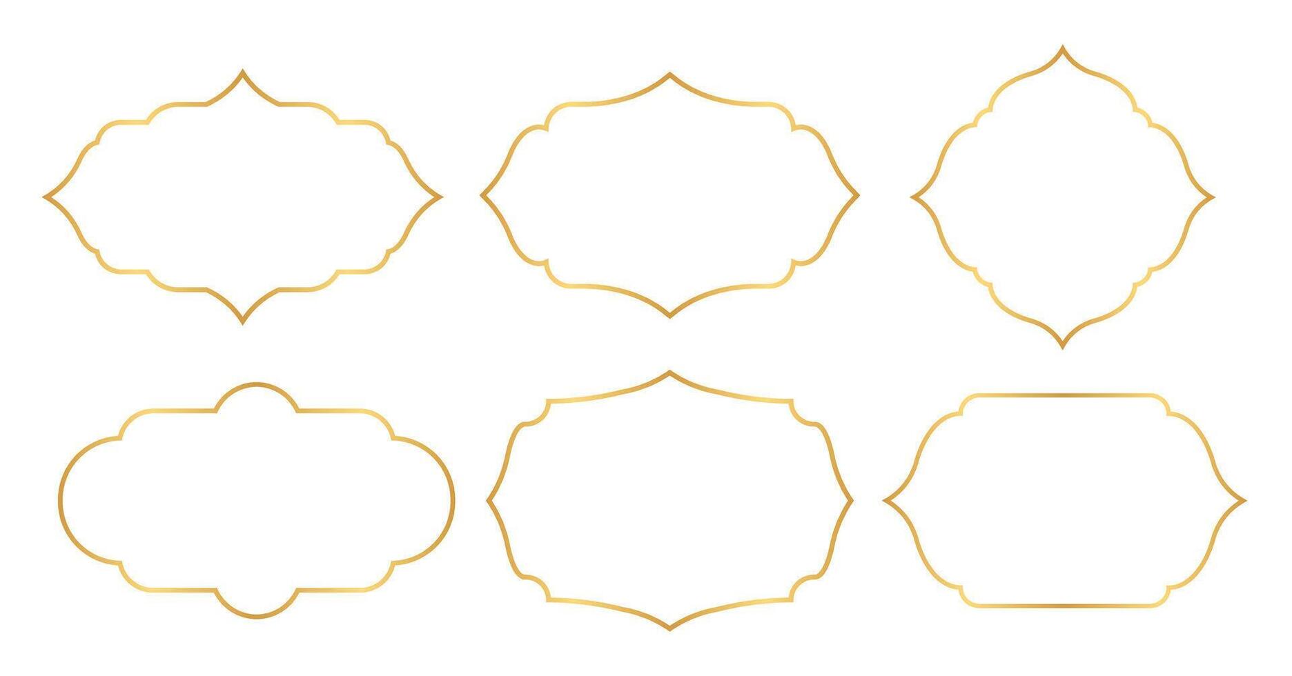 Islamic style border and frame design template element. vector