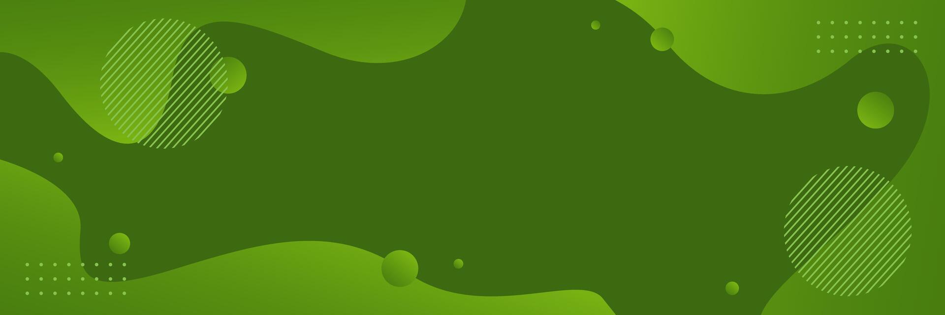 Green wave banner background, banner template design vector