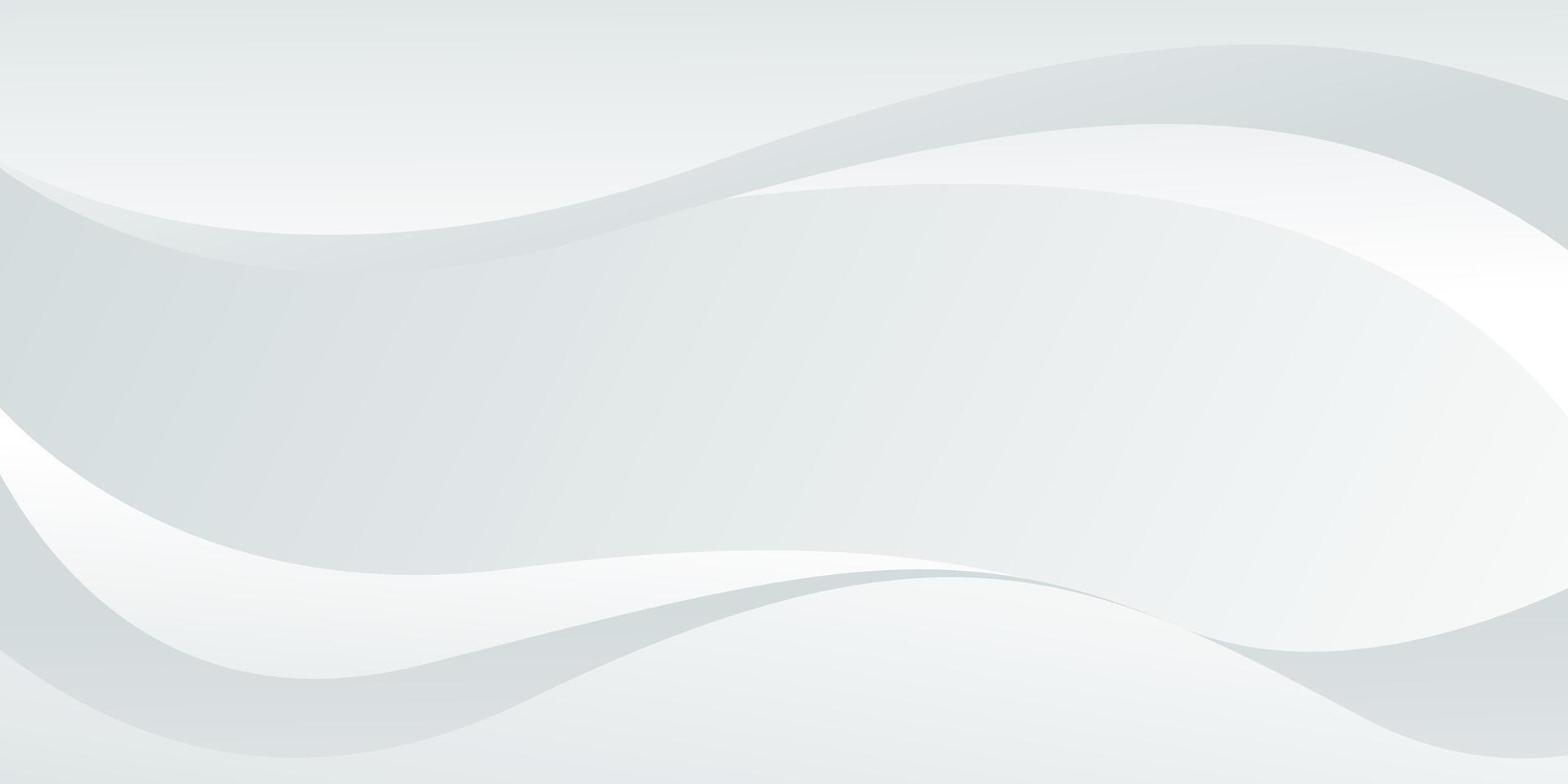 Abstract white and gray curve background, white modern wallpaper vector
