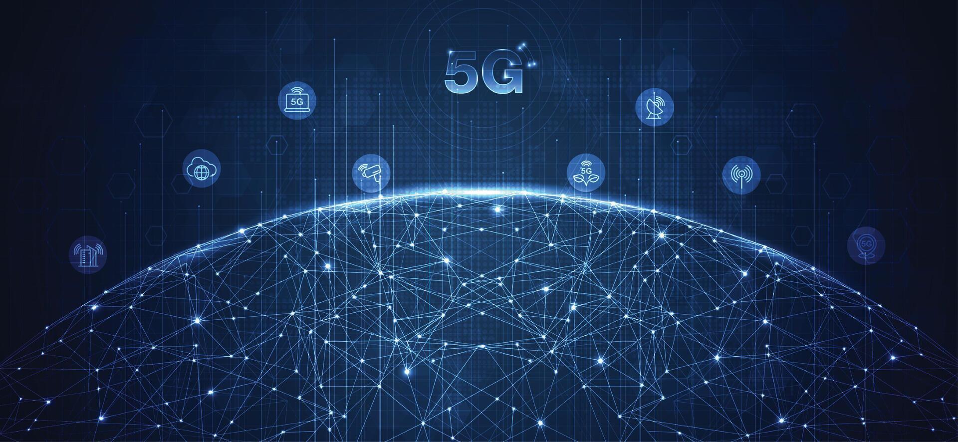 5G network wireless systems and internet technology concept. smart city communication network. 5G wireless mobile internet wifi connection data concept. . vector