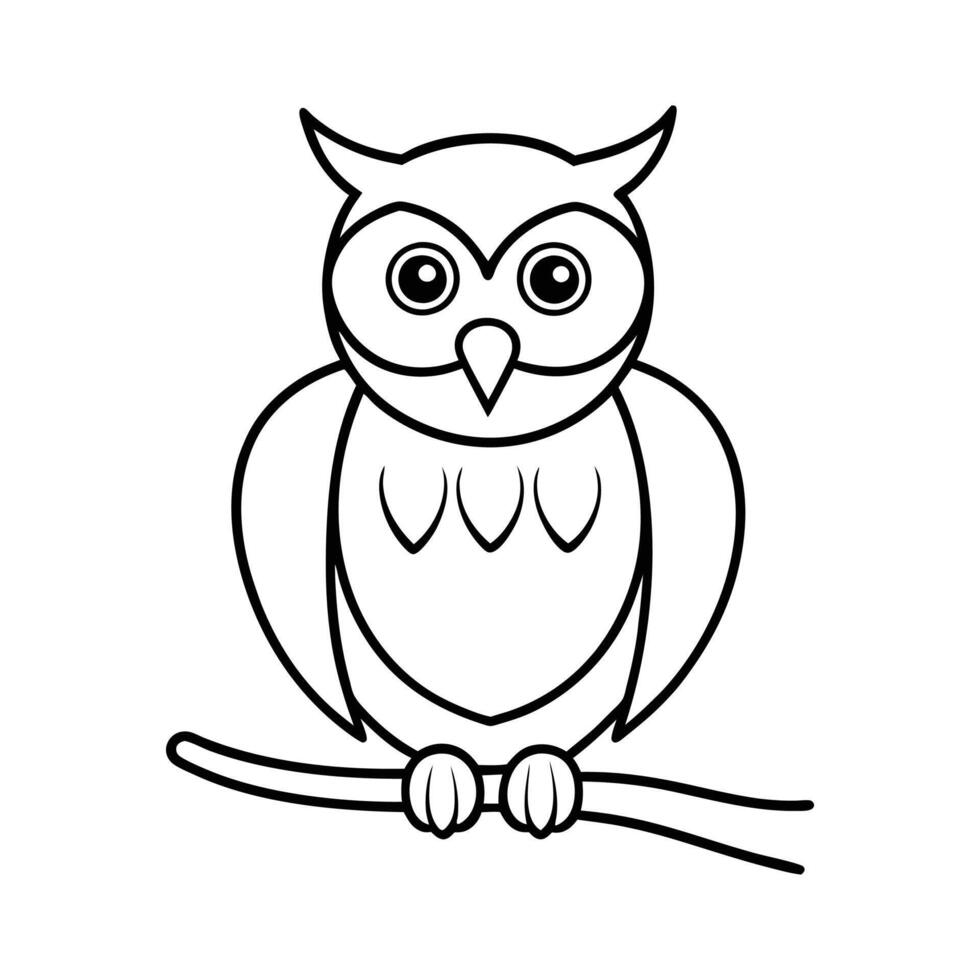 Charming Owl Branch Icon Design vector