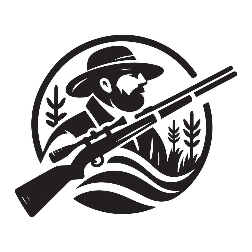 Predator Gaze Hunter Logo Icon vector