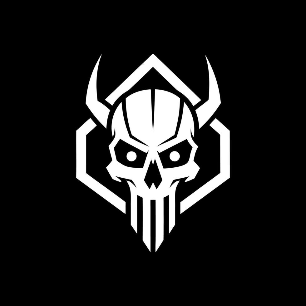 Valkyrie Fury Skull Icon Design vector