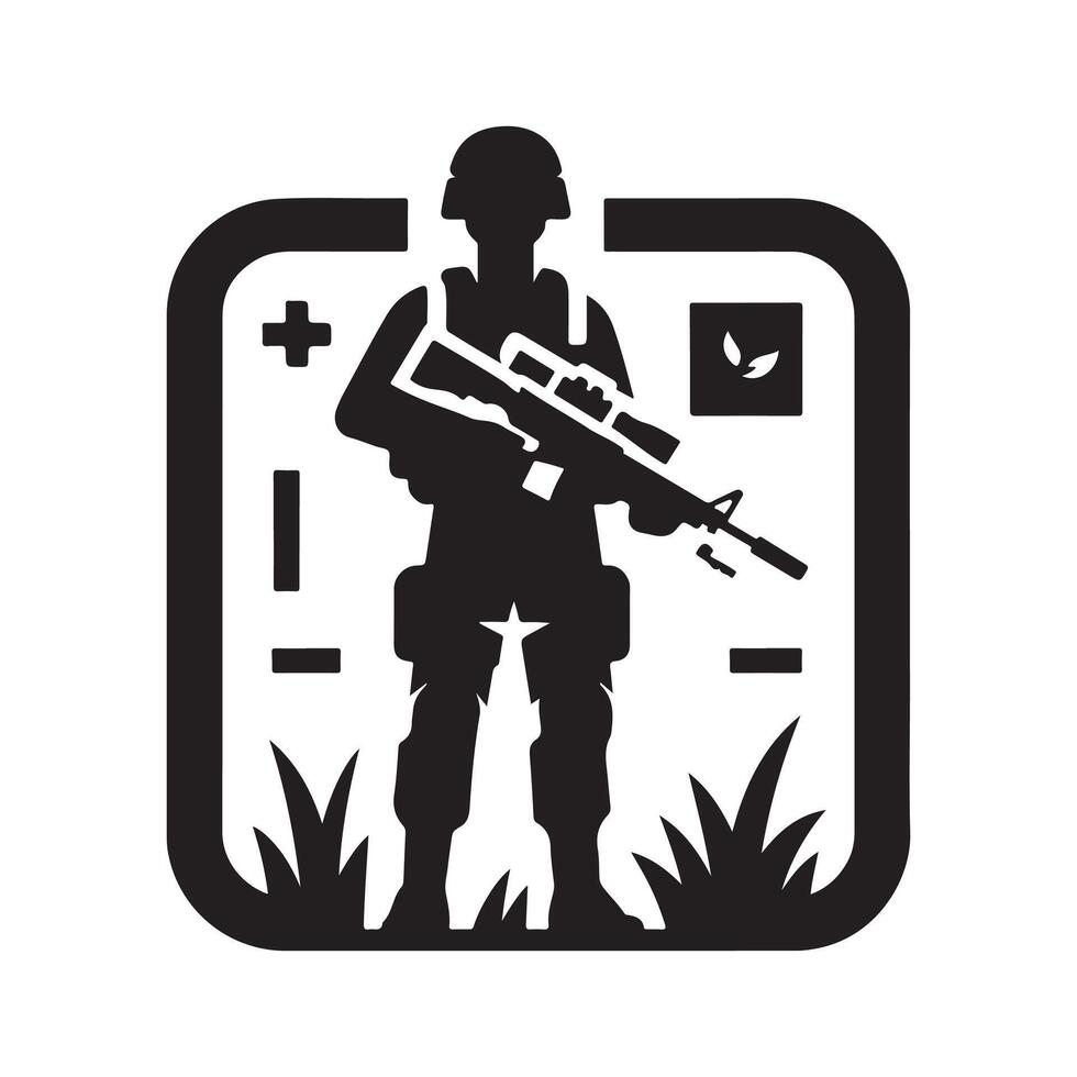 Valor Troop Silhouette Shield Works vector
