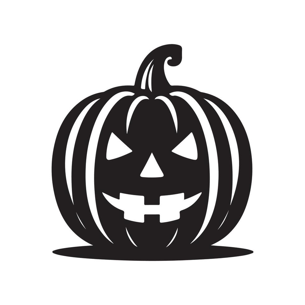 Grinning Pumpkins Under Full Moon vector