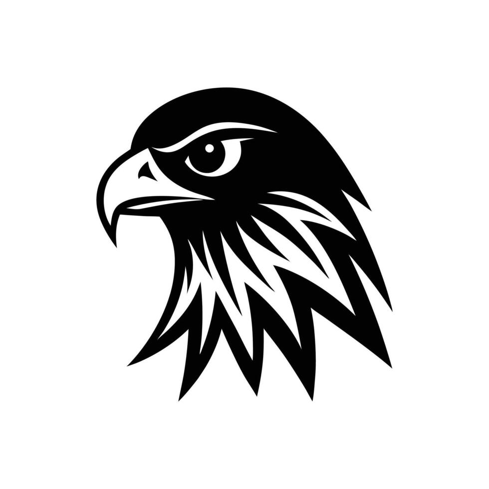 Striking Silhouette of Hawk Icon vector