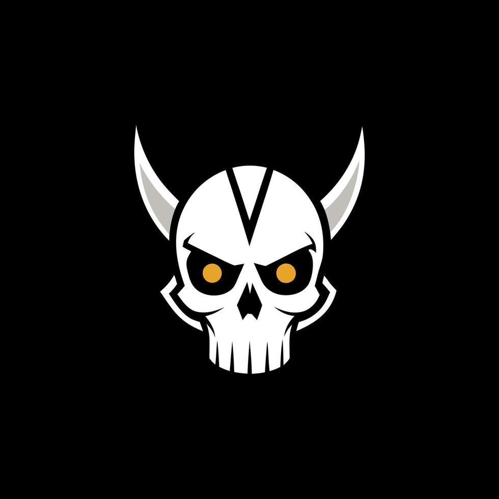Skull Valkyrie Winged Emblem Icon vector