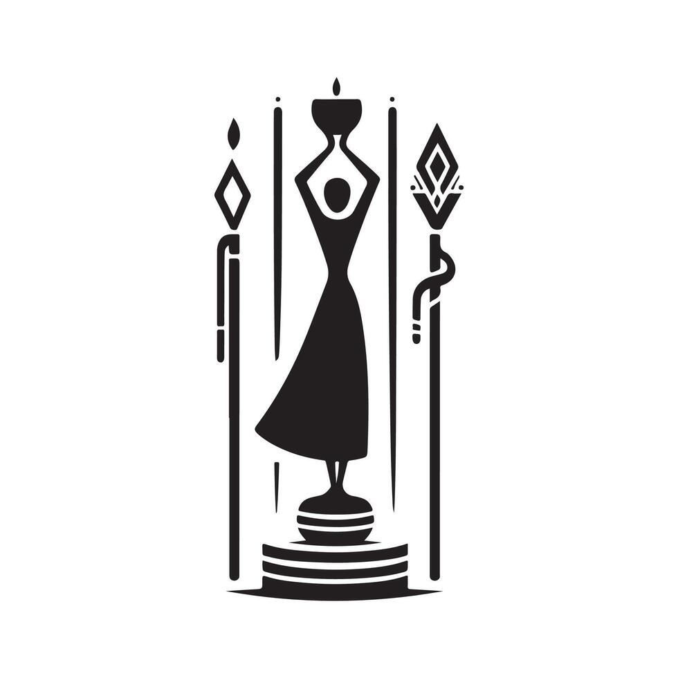 Kwanzaa Iconic Symbols Simple Silhouette vector