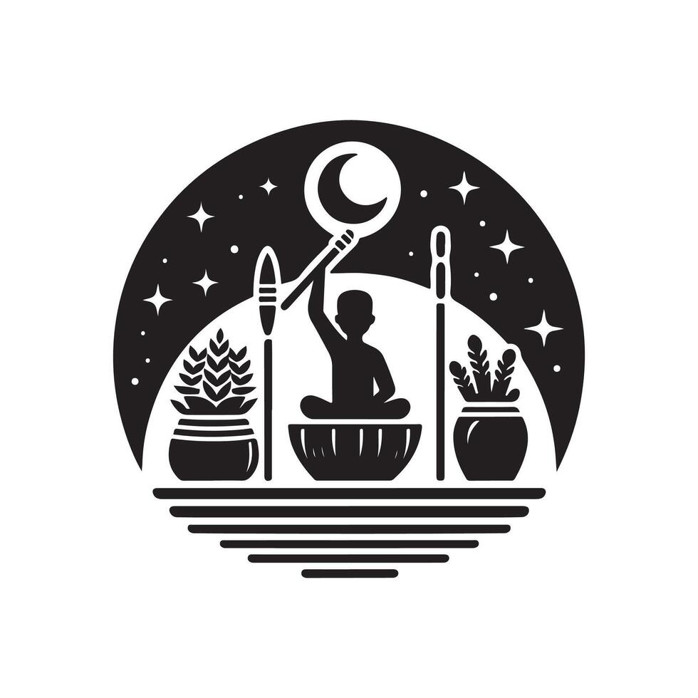 Kwanzaa Joy Simple Silhouette Illustration vector