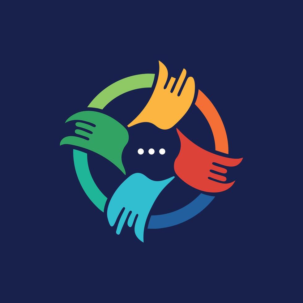 Collaborative Hands, Global Team Strength vector