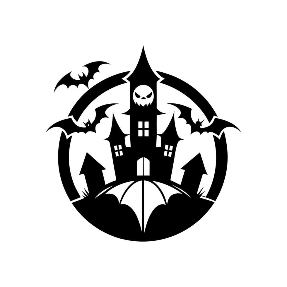 Gothic Enchanted Forest Logo Outline vector