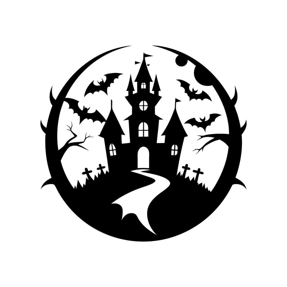 Shadowy Gothic Crypt Logo Icon vector