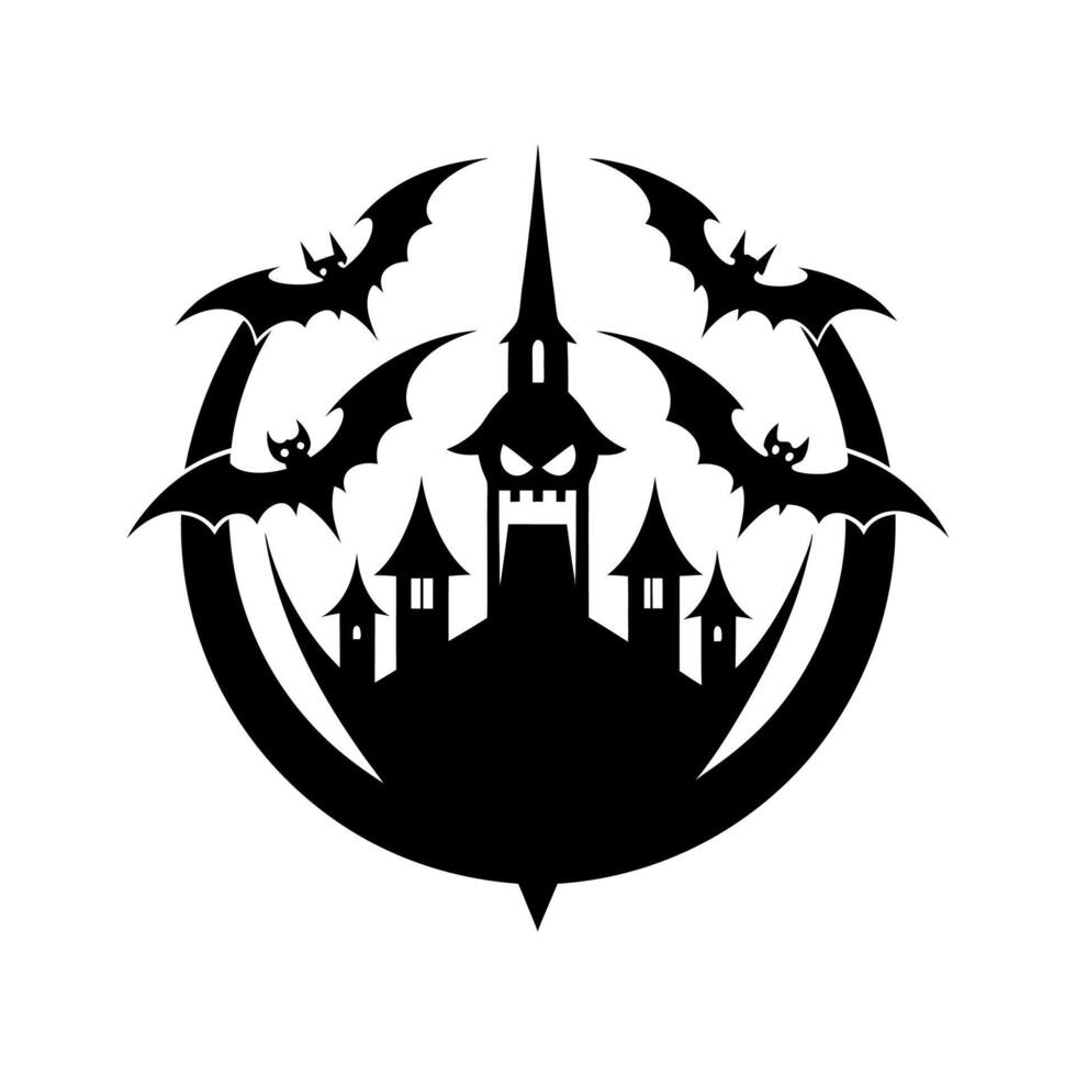 Creepy Graveyard Gothic Logo Design vector