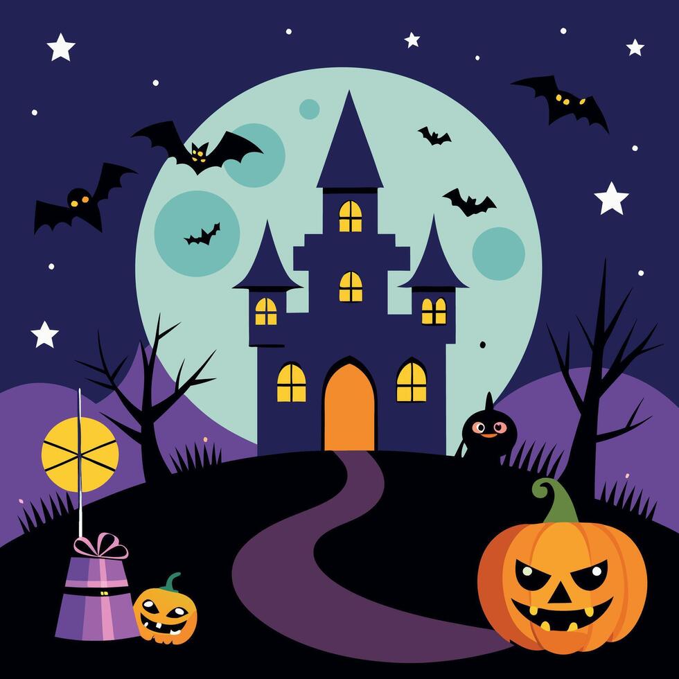 Haunted Woods and Silhouette Magic vector