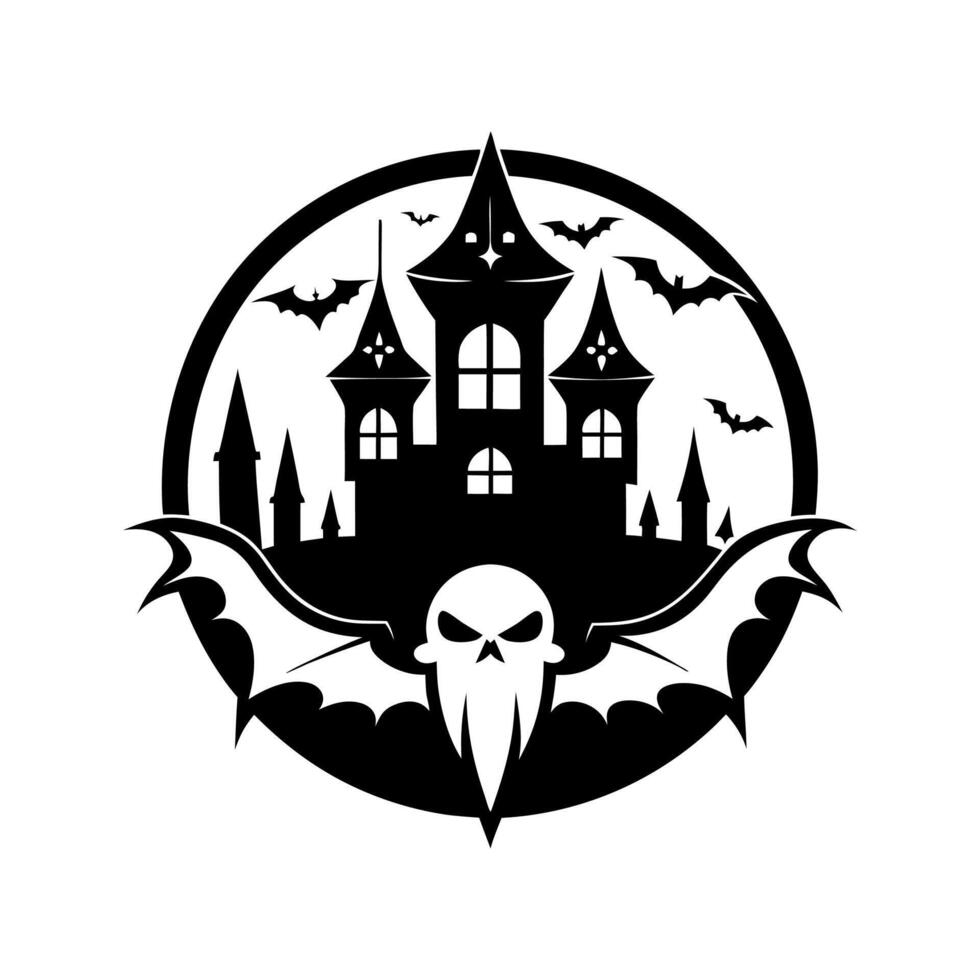 Ethereal Gothic Witch Silhouette Mark vector
