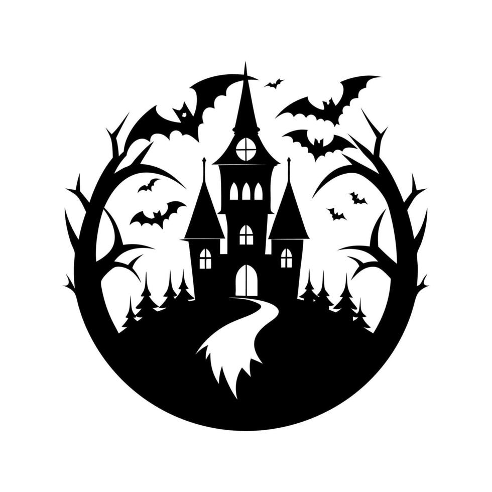 Macabre Gothic Raven Silhouette Emblem vector