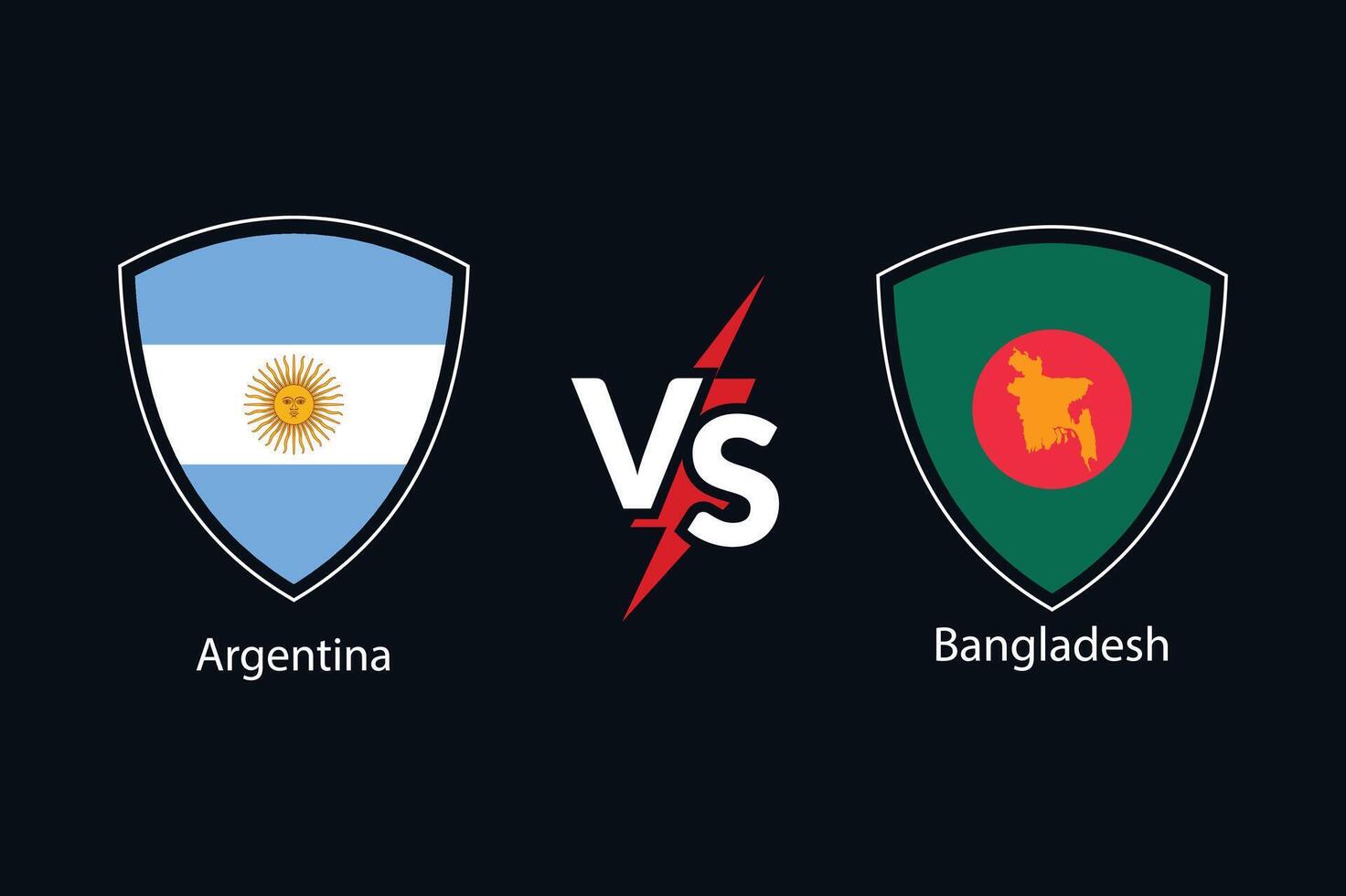 argentina vs Bangladesh flag vector