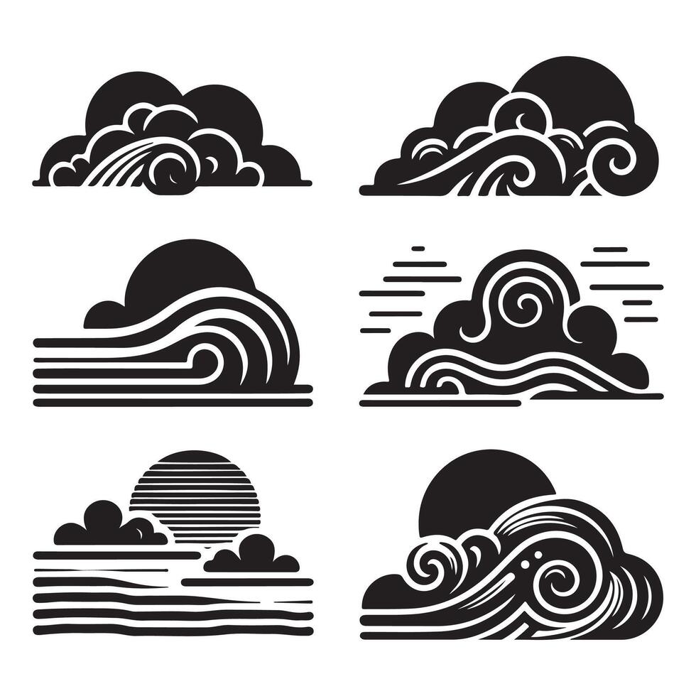 Soft Breeze, Cloudy Horizon View vector