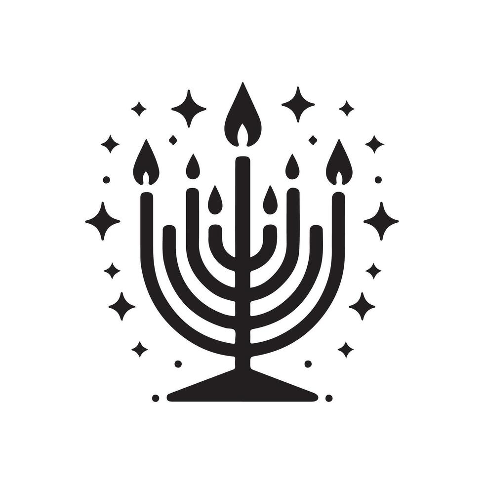 Hanukkah Lights in Simple Silhouette vector