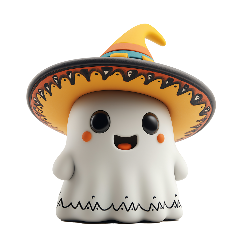 Cute Halloween Ghost 3d render png