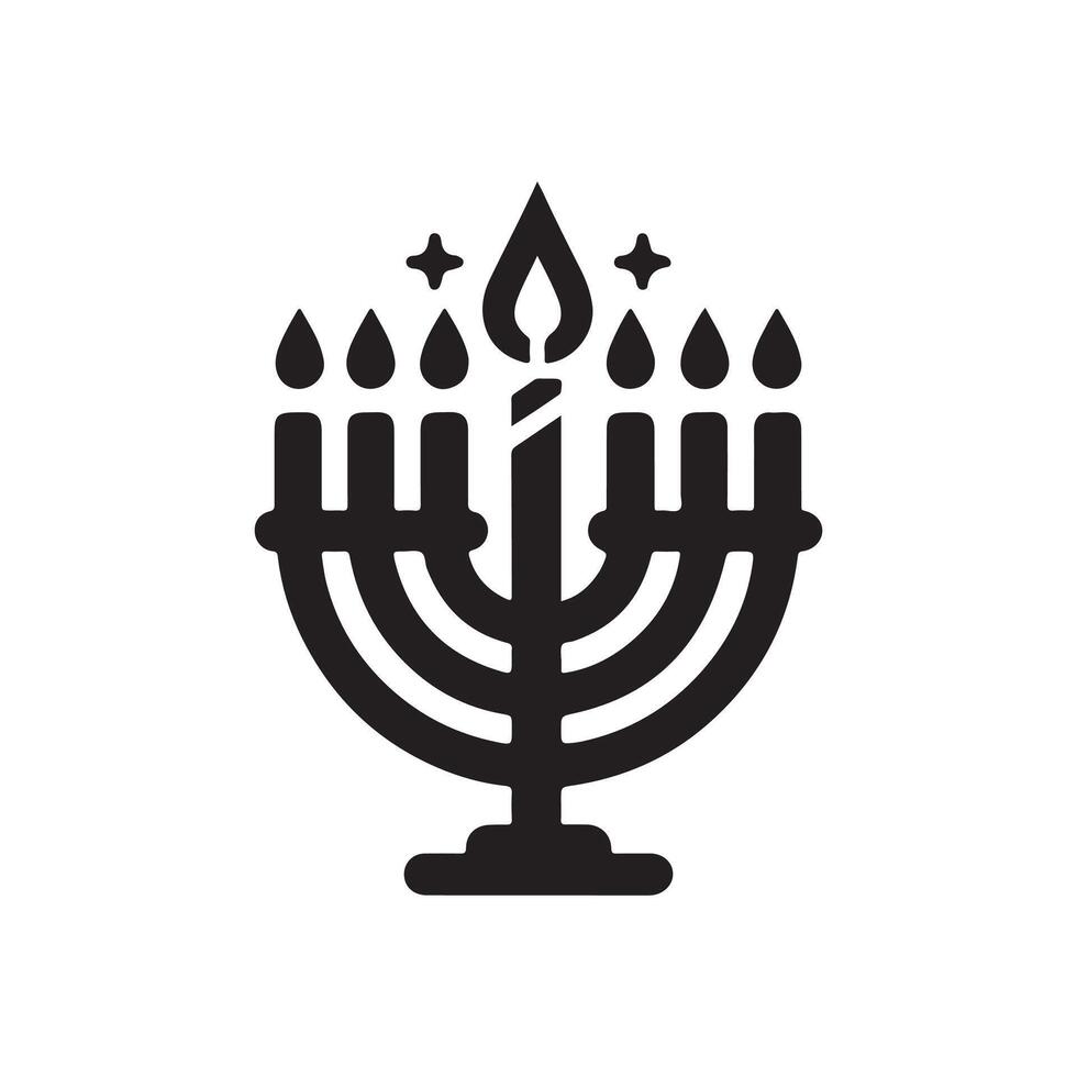 Elegant Menorah Silhouette for Hanukkah vector