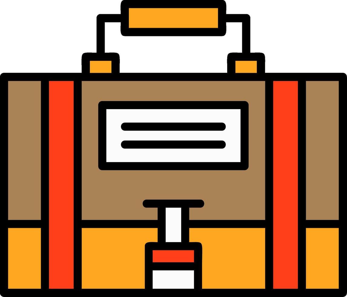 a suitcase icon with a red handle Icon Design vector
