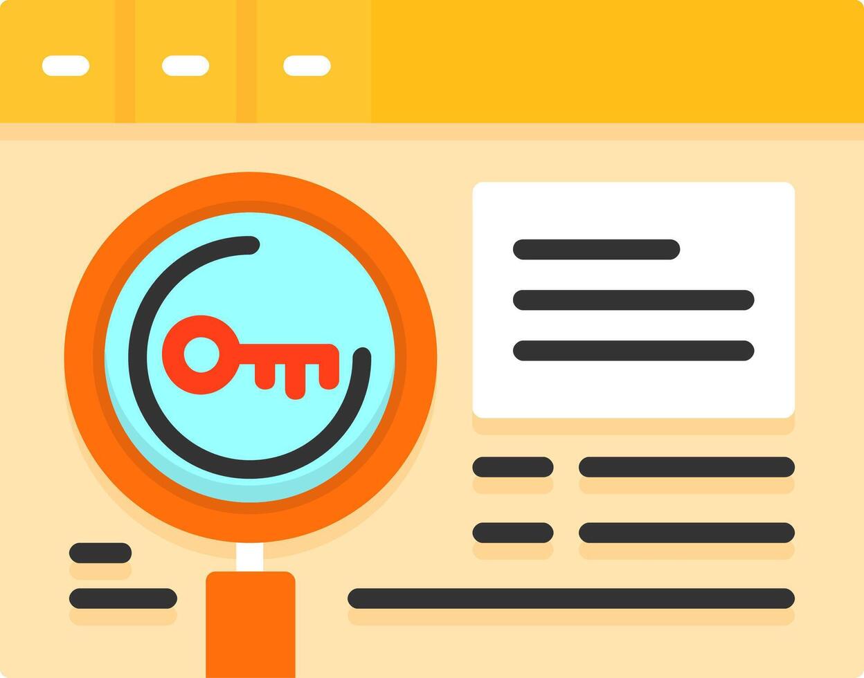 Keyword research Icon Design Symbol vector