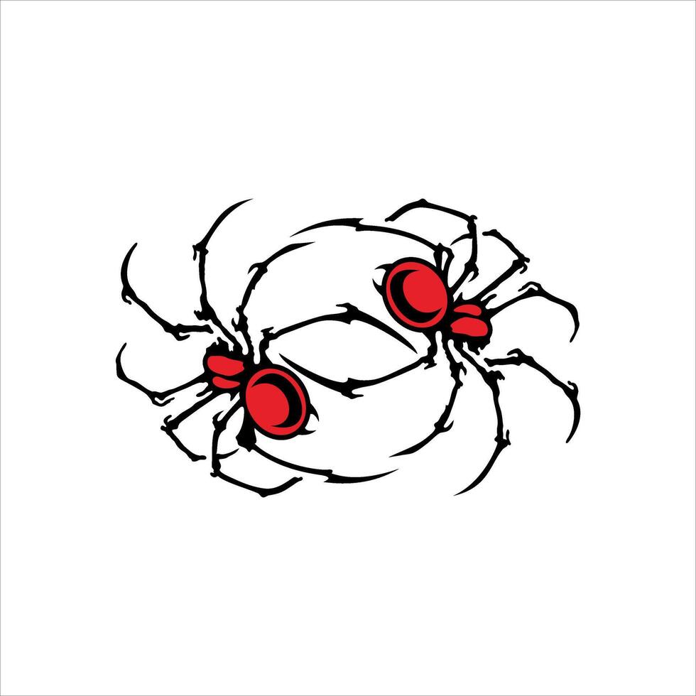 Two spiders facing each other... vector