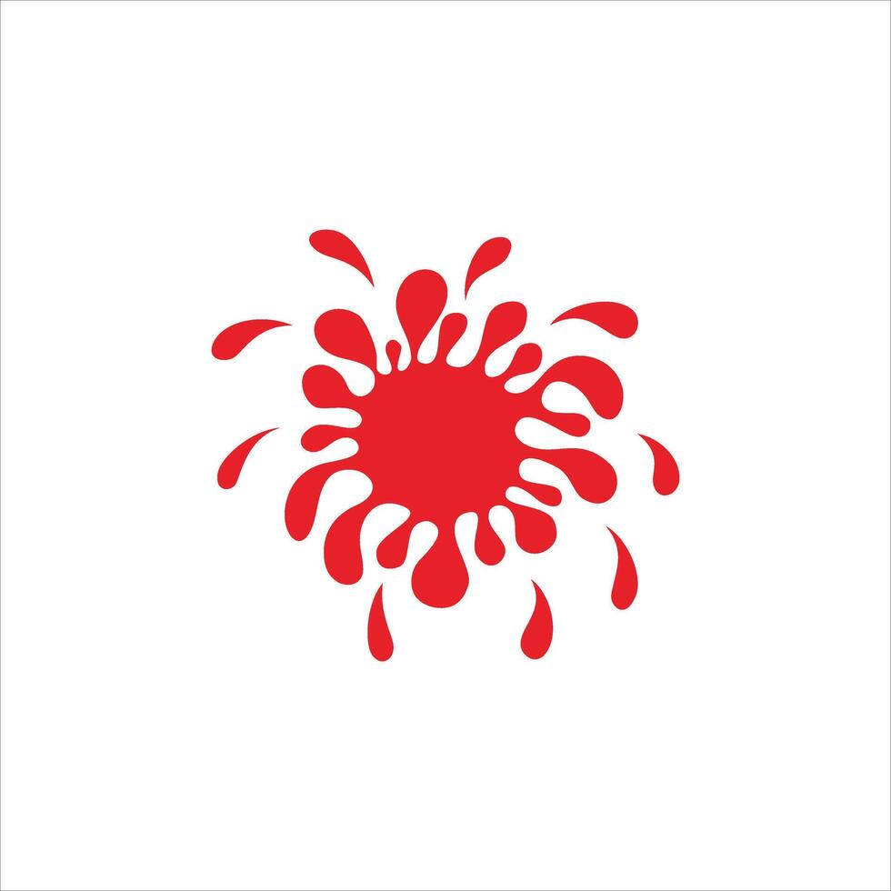 Red water splash on white background vector