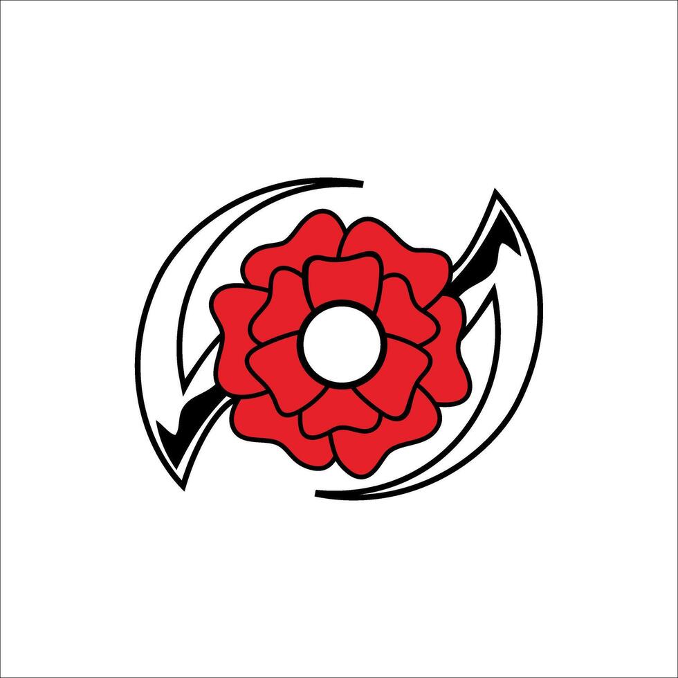 Red rose flower on white background vector