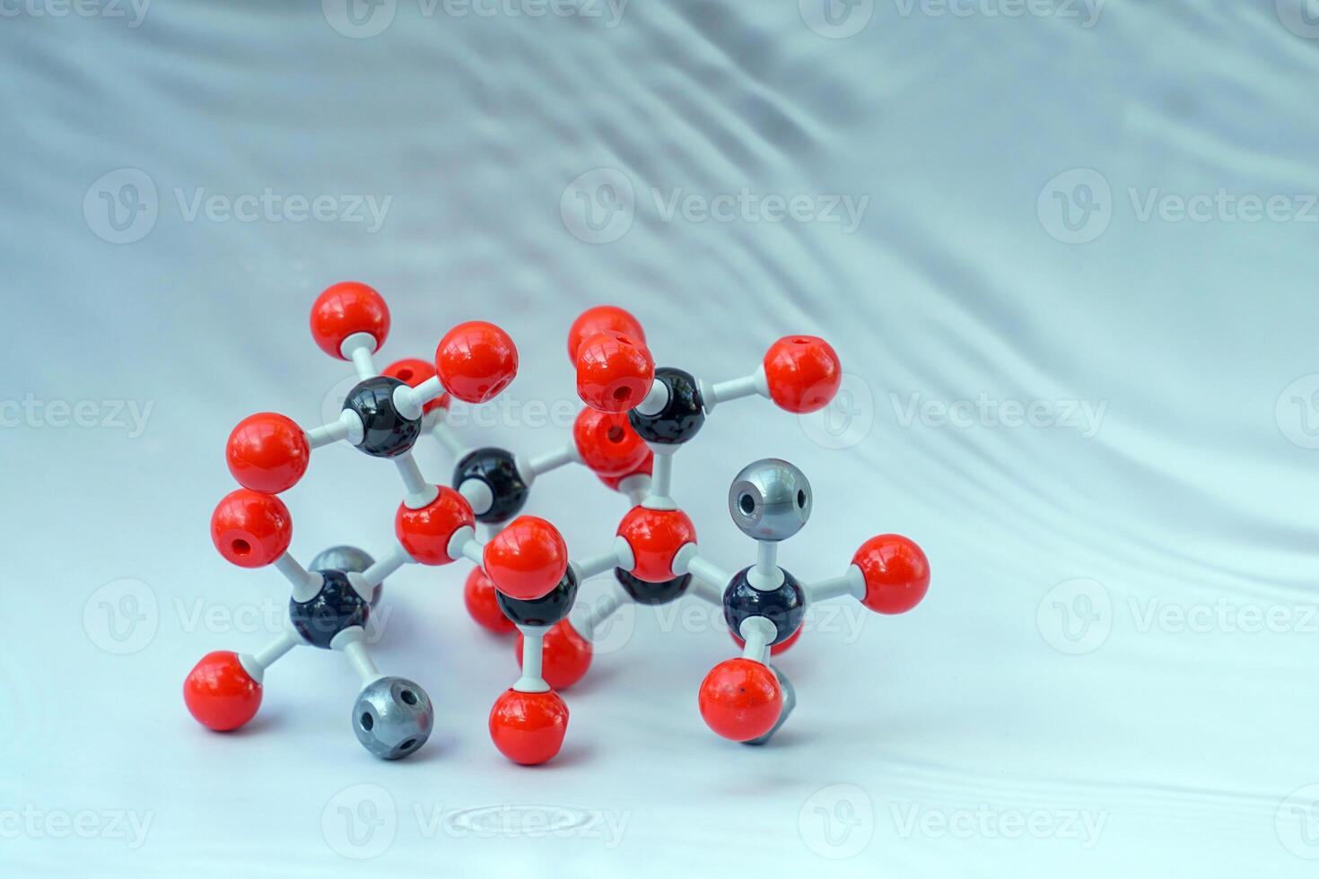 Simulate Shape of covalent molecules on gray background. Soft and selective focus. photo