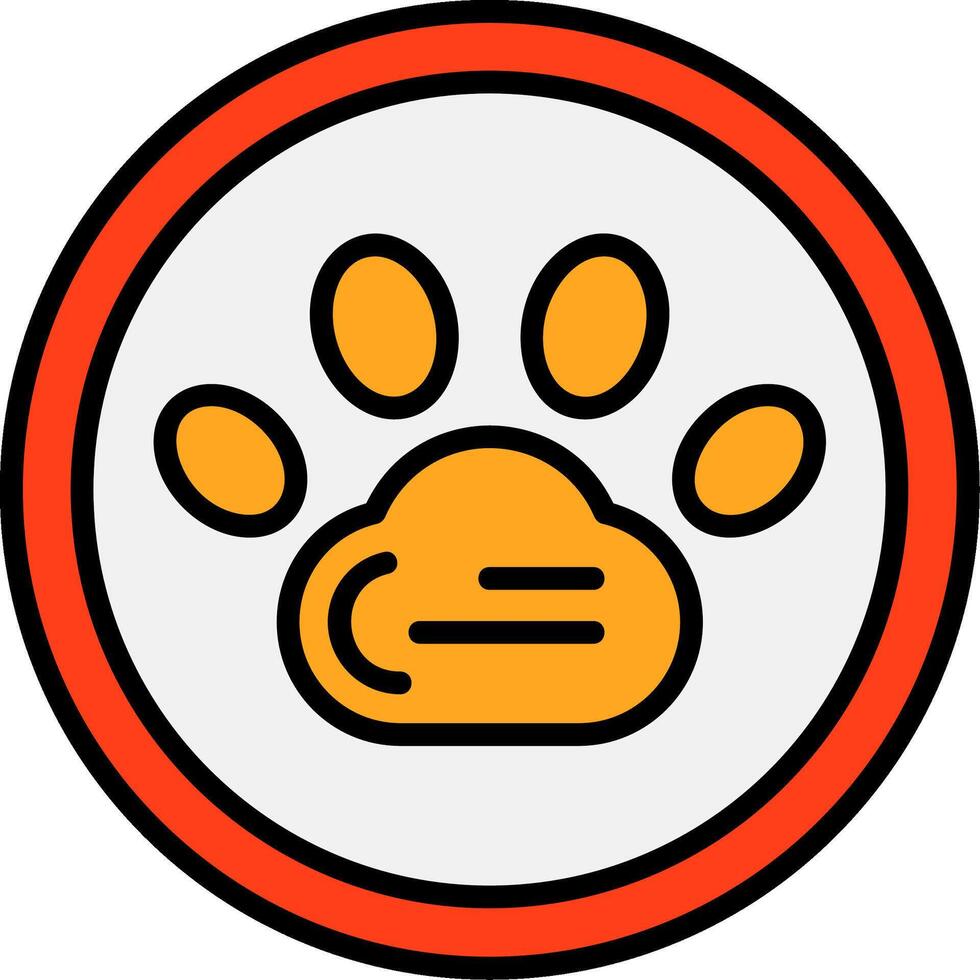 Pet pawprint Icon Design vector