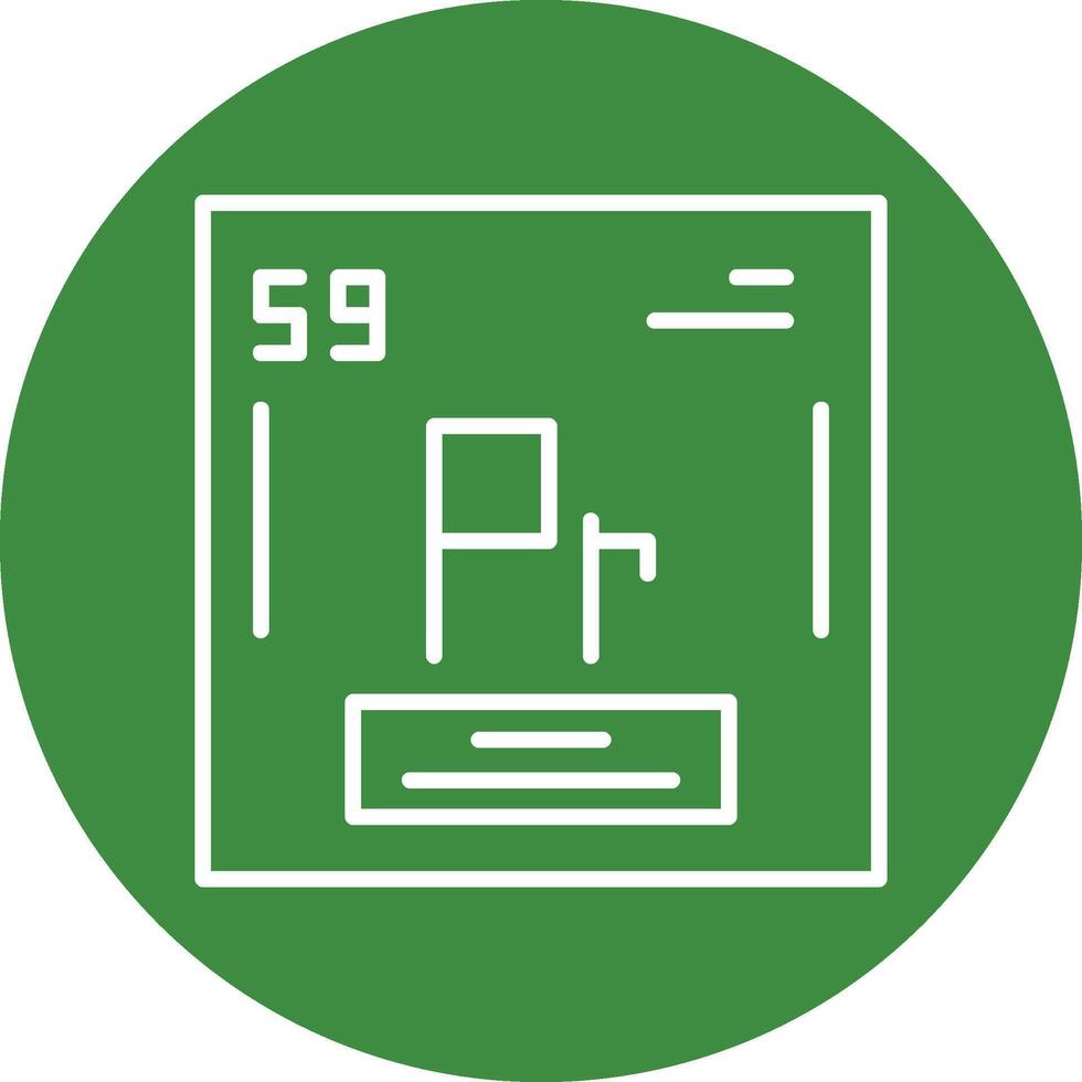 Praseodymium Icon Design vector