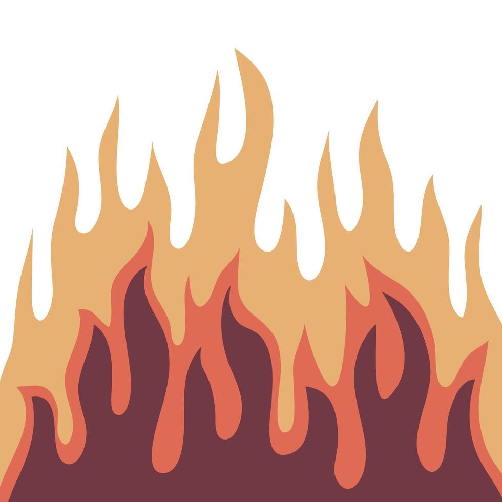 Hand drawn fire background isolated on white background. colored fire background illustration. vector
