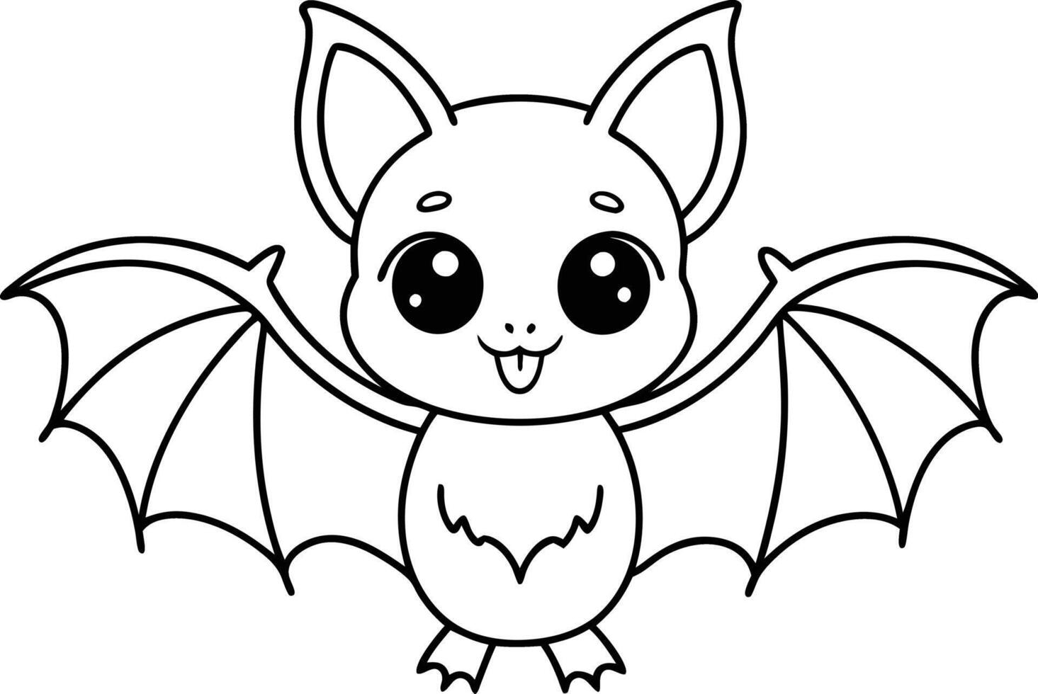 A cute bat coloring page for kids vector