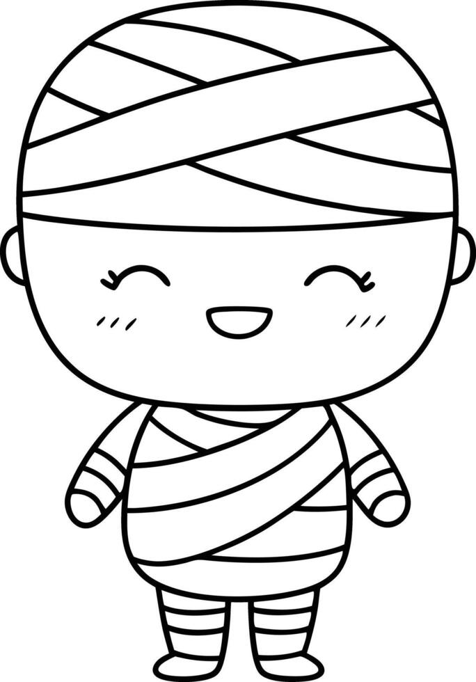 Adorable Cartoon Mummy Character vector
