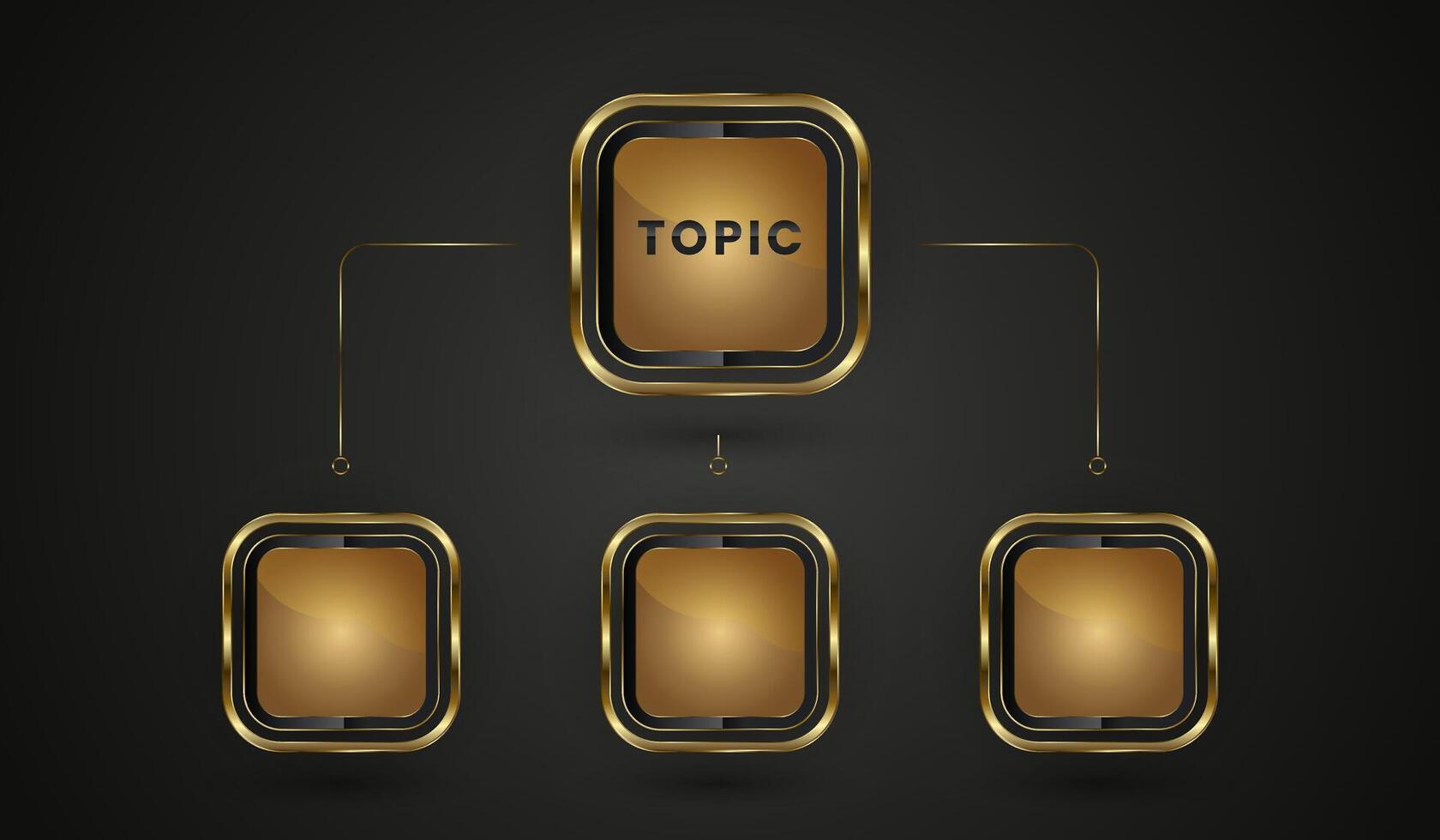 Chart of premium rectangle icon with smooth, rounded edges. The center of the rectangle has a rich, gradient gold tone that shifts subtly infograph. vector