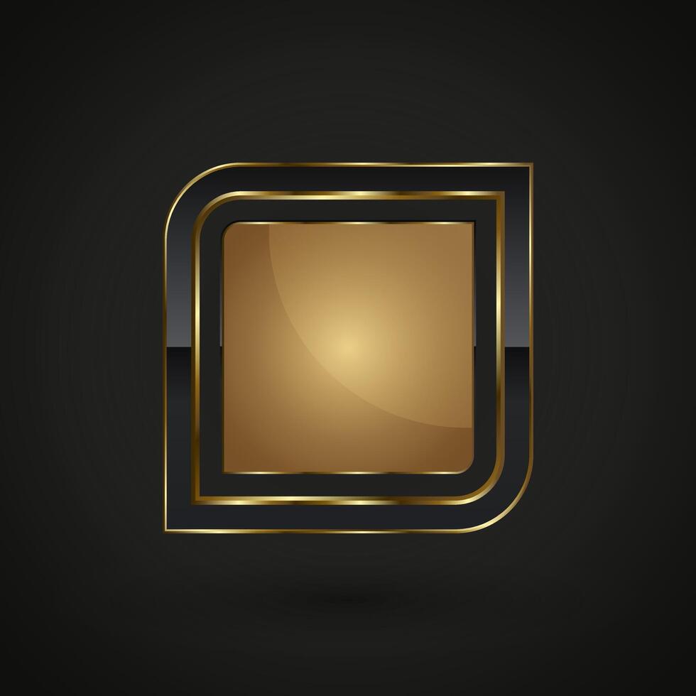 A Luxury special shape of geometrical symbol with gold stoke around it used for high level and premium value concepts, illustration design vector