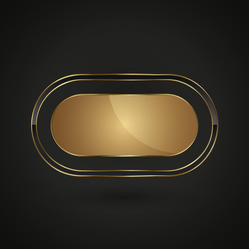 A Luxury buttons style in premium. and VIP luxury button Play. clipart isolated on white background. Gold and black buttons with gold frames vector