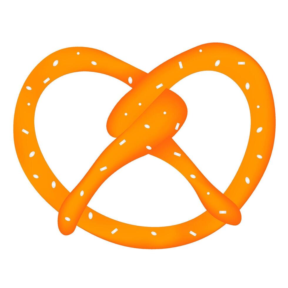 Bavarian pretzel symbol of oktoberfest with salt on white background vector