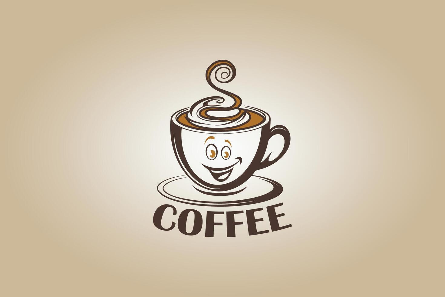 Coffee Cup Cute Trendy Retro Cartoon Coffee Typography T-shirt Design Template vector