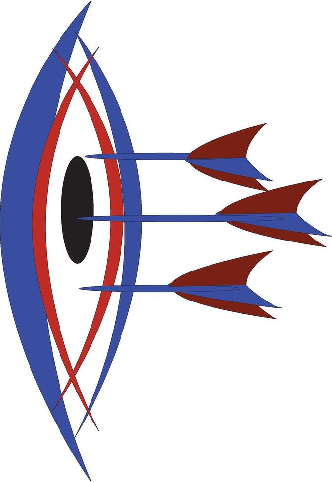 Three arrows hitting the center of the target illustration vector
